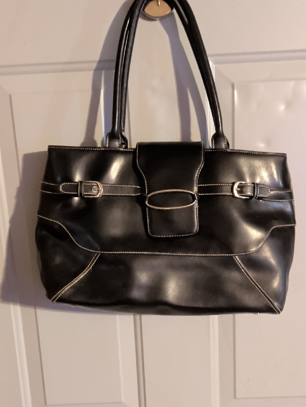 George Black Women's Bag with Contrast Stitching